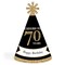 Big Dot of Happiness Adult 70th Birthday - Gold - Cone Birthday Party Hats for Adults - Set of 8 (Standard Size)